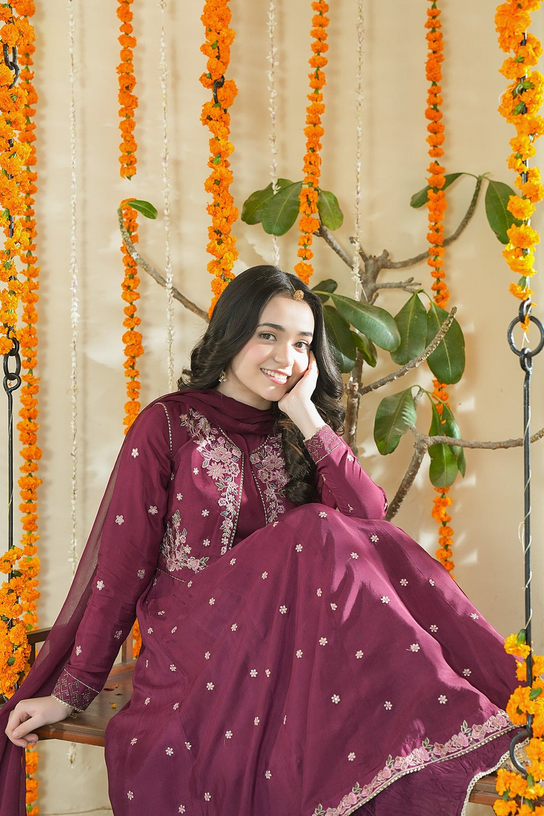 Noore Eid by Panache Girls RTW Embroidered Silk 4 Piece Suit Zeni - Eid Collection