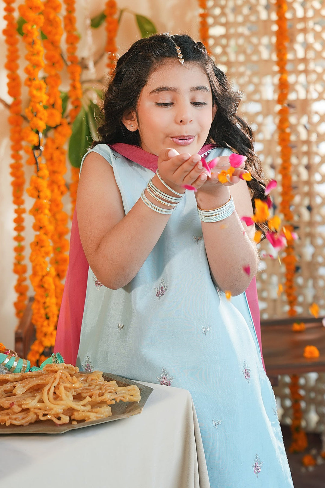 Noore Eid by Panache Girls RTW Embroidered Silk 3 Piece Suit Haya - Eid Collection
