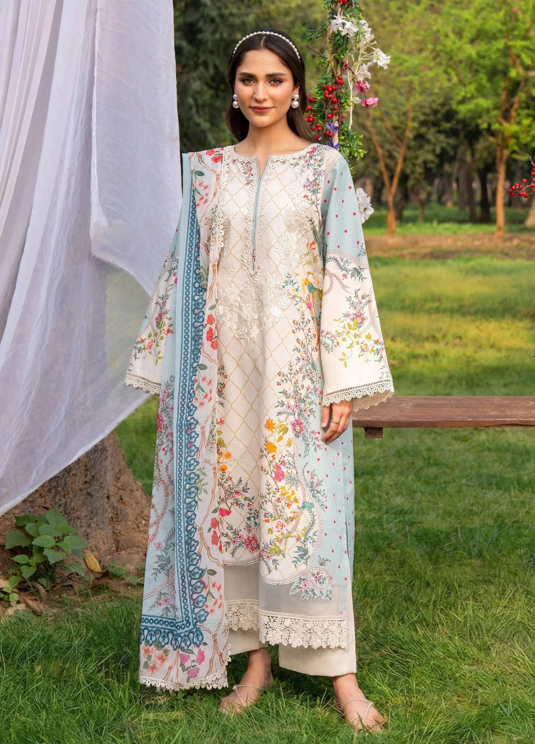 Chandan Nagri RTW Embroidered Lawn 3 Piece Suit Oree Skye - Casual Collection