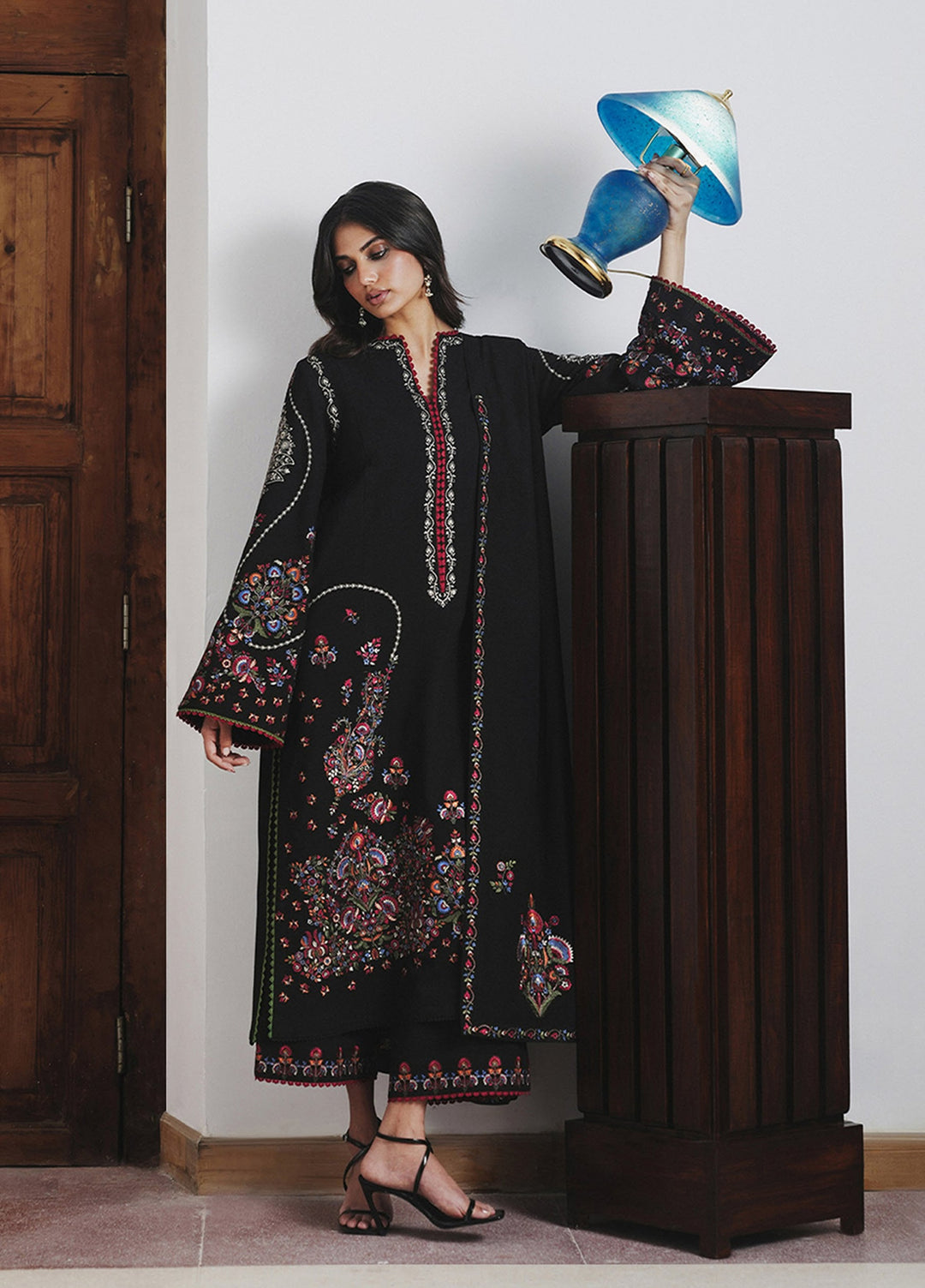 Jugnu by Hussain Rehar Unstitched Embroidered Karandi 3 Piece Suit HR26UJK Cyprus - Winter Collection