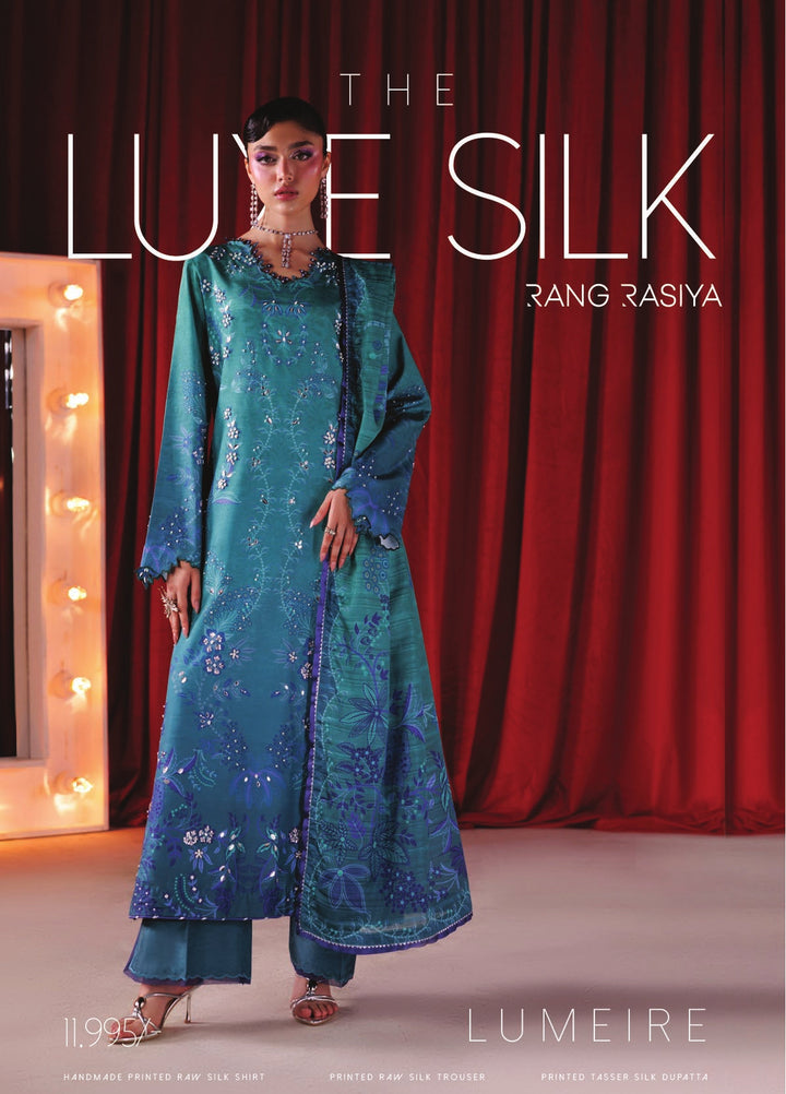 Luxe by Rang Rasiya Unstitched Printed Raw Silk 3 Piece Suit RR26ULS Lumeire - Festive Collection