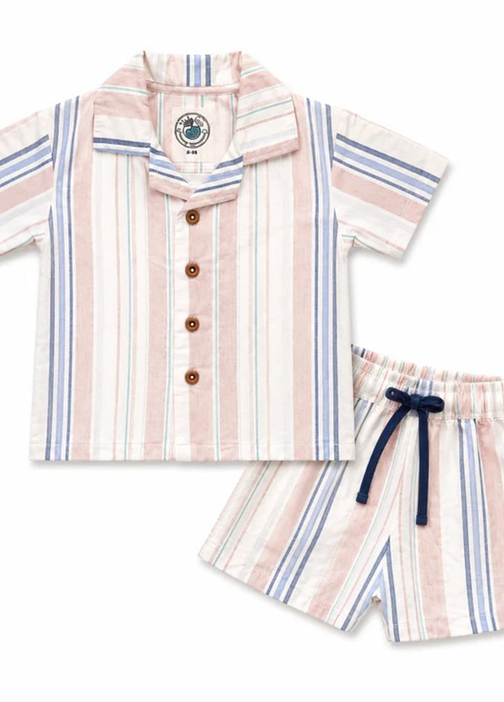 BabyCo Kids RTW Printed Cotton Co-Ord Sets Suit Harbour Stripe Unisex - Casual Collection