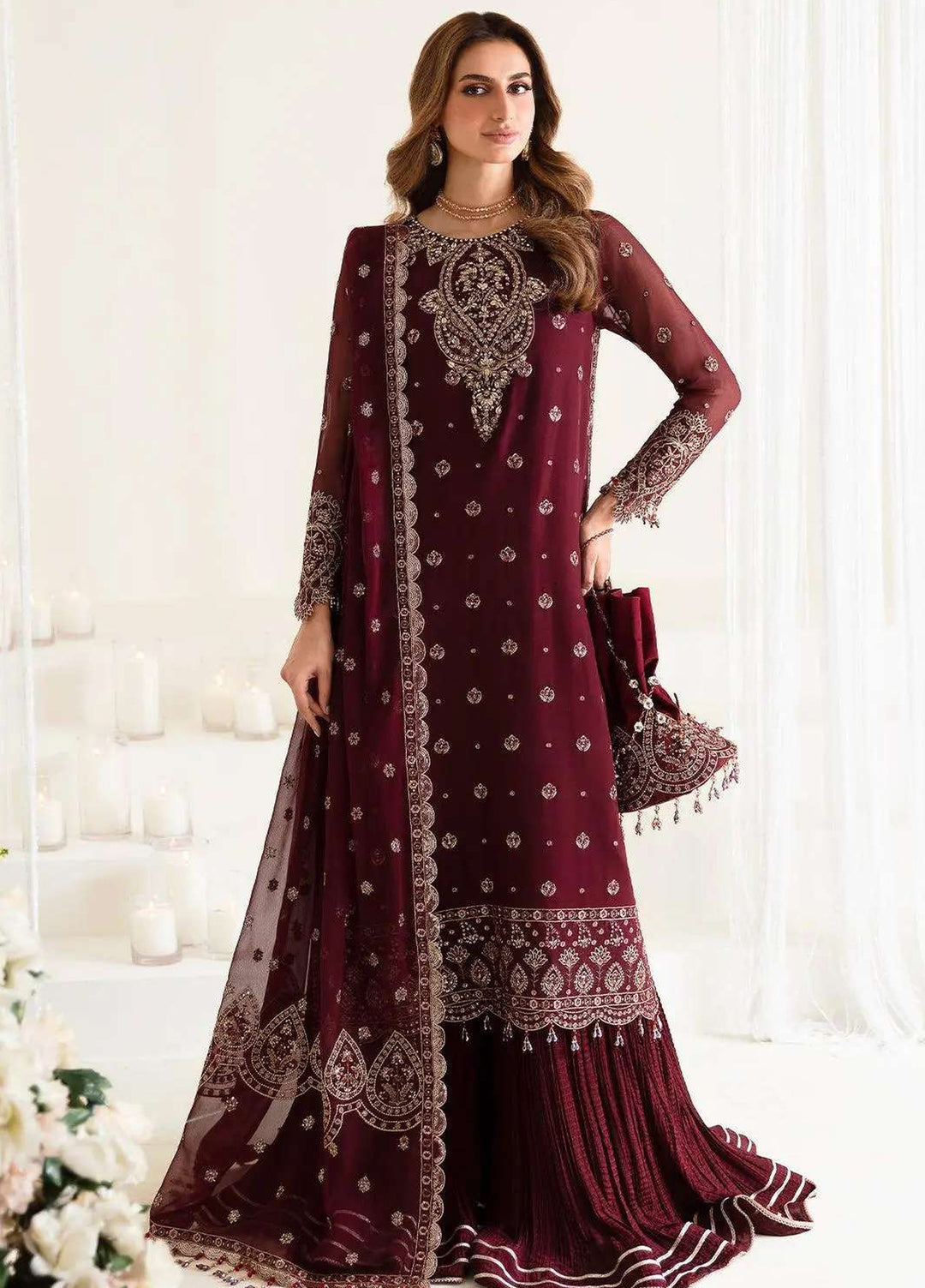 Alizeh Fashion Unstitched Embroidered Chiffon 3 Piece Suit AF26UCF AF-HM-4009-Meadow - Festive Collection