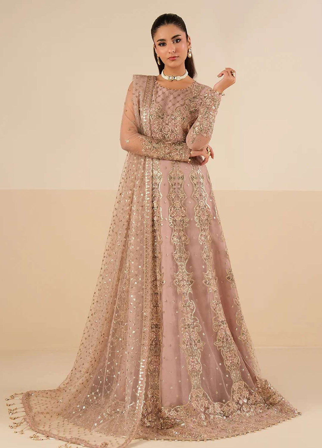Alizeh Fashion Unstitched Embroidered Chiffon 3 Piece Suit AF26UCF AF-NT-2256-Roshni - Festive Collection