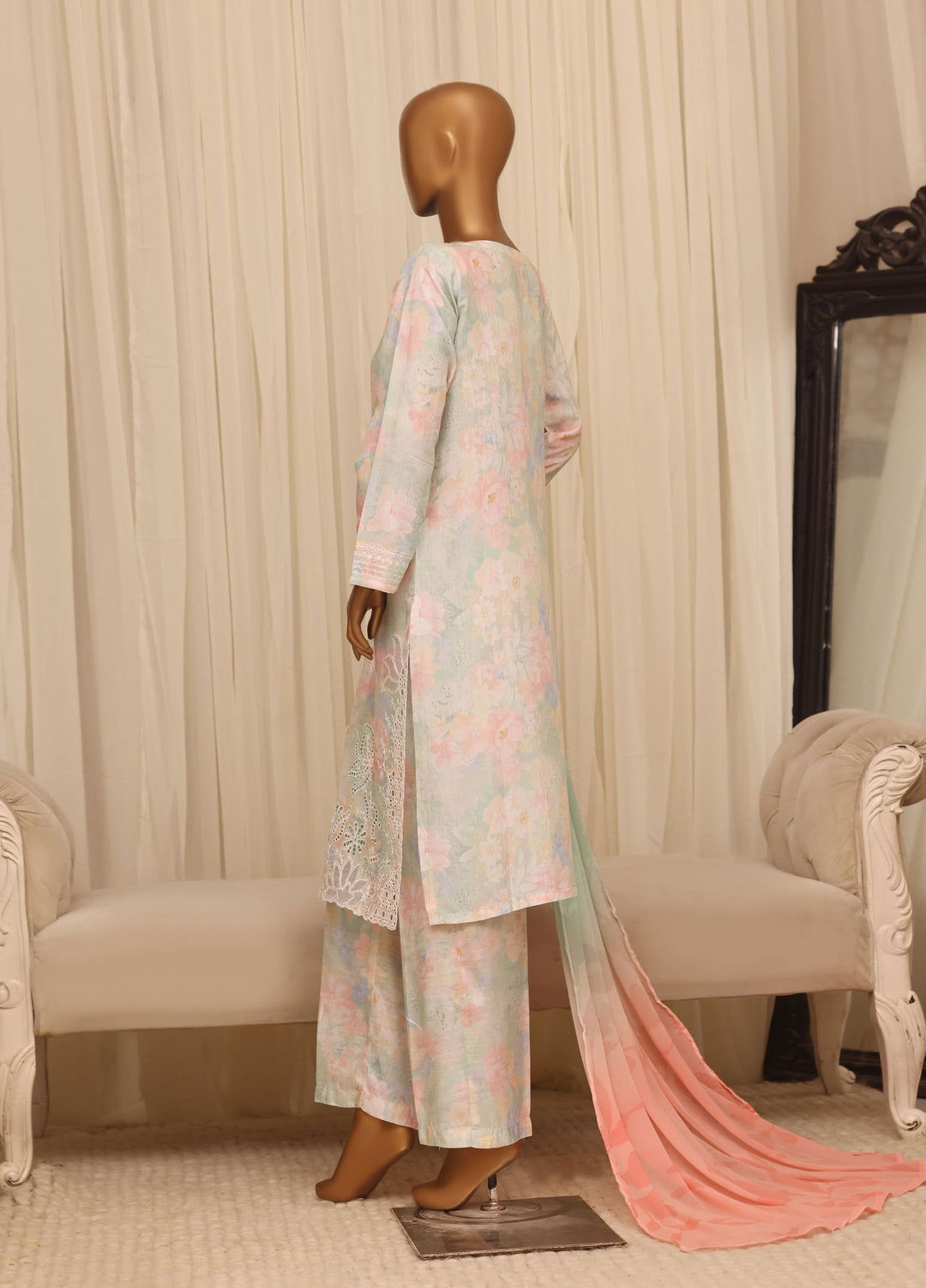 Majestic by HZ Textiles RTW Embroidered Raw Silk 3 Piece Suit HZ26RSM Seafoam XRPE-3P-003 - Casual Collection
