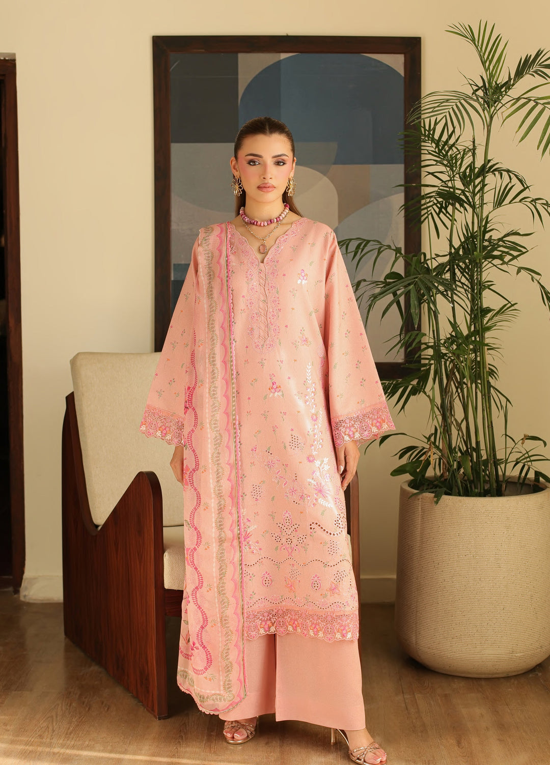 Sahl by Rashid Textiles Unstitched Embroidered Lawn Karandi 3 Piece Suit RT26USLK D-3912 - Casual Collection