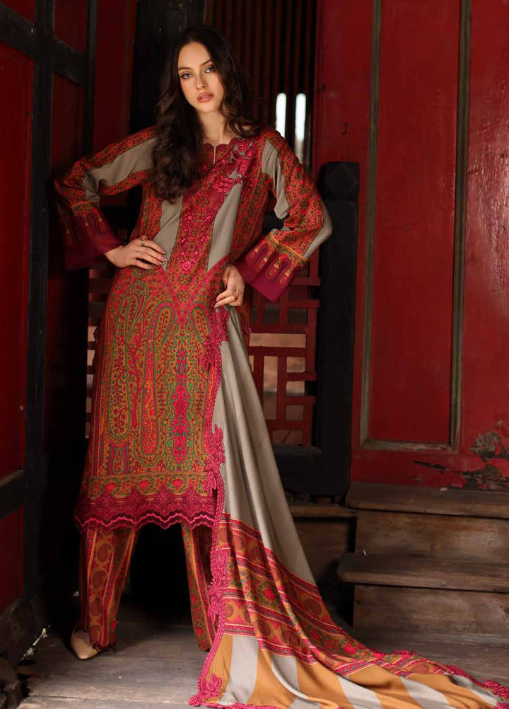 Combination by Charizma Unstitched Embroidered Linen 3 Piece Suit CHR26UCL CCW7-04 - Casual Collection
