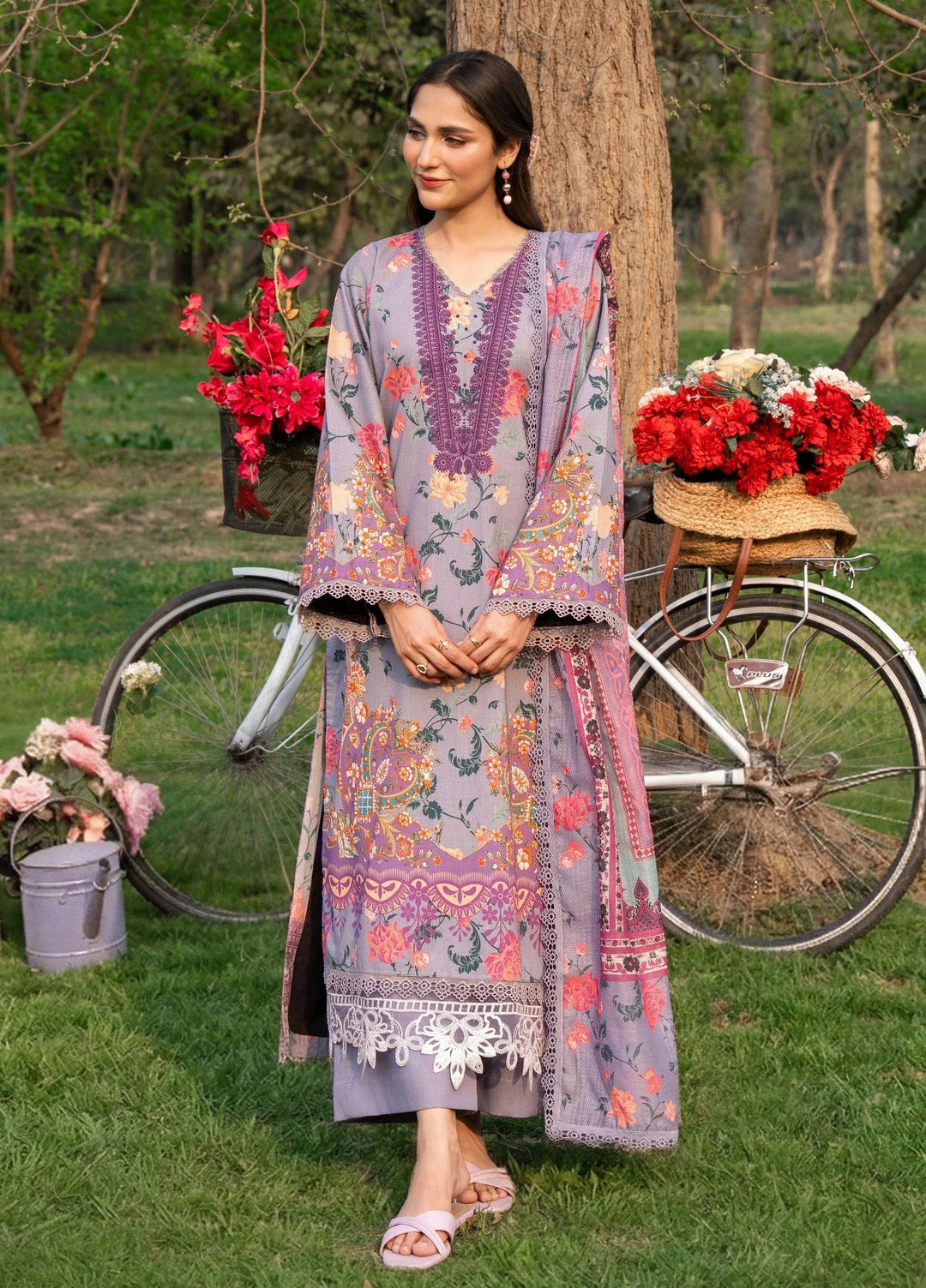 Chandan Nagri Women RTW Embroidered Lawn 3 Piece Suit Melody Skye - Festive Collection