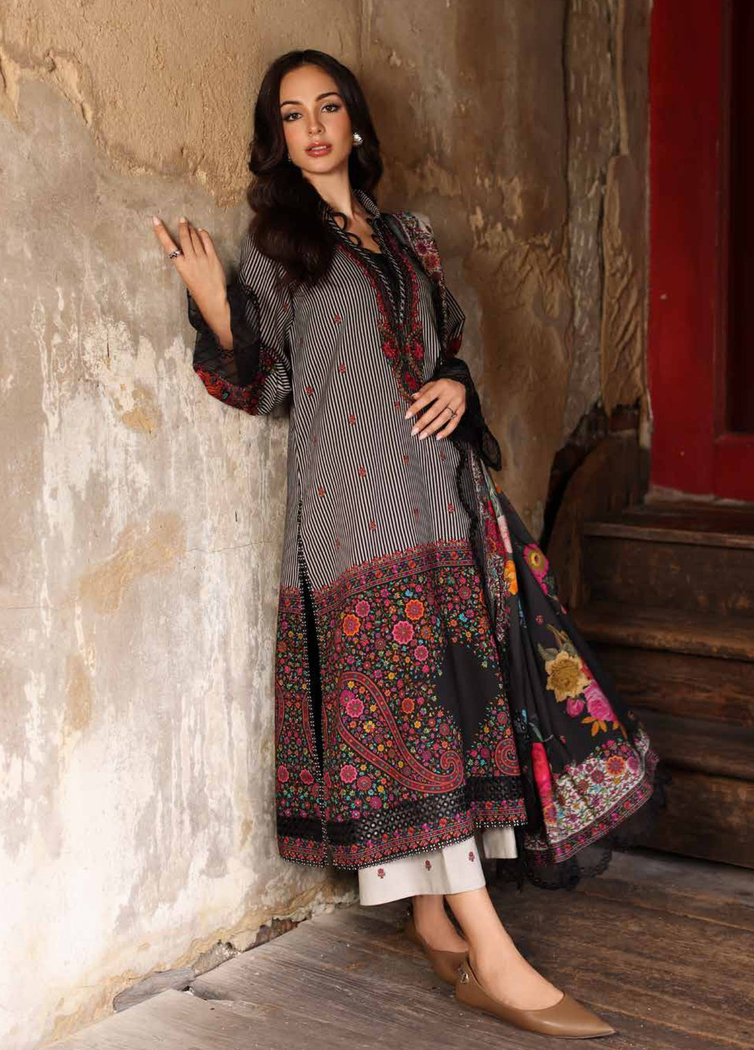 Aniiq by Charizma Unstitched Embroidered Linen 3 Piece Suit CHR26UAL ANW7-12 - Casual Collection