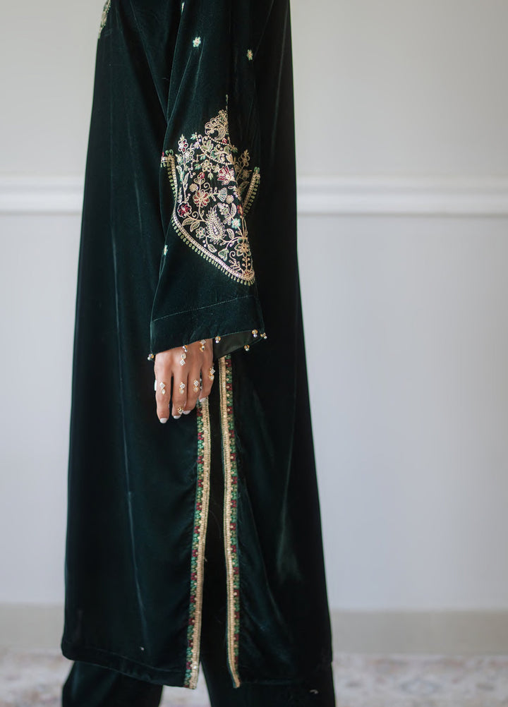 Atelier Velours by Rashid Textiles RTW Embroidered Velvet 2 Piece Suit RT26RAV Emerald - Festive Collection