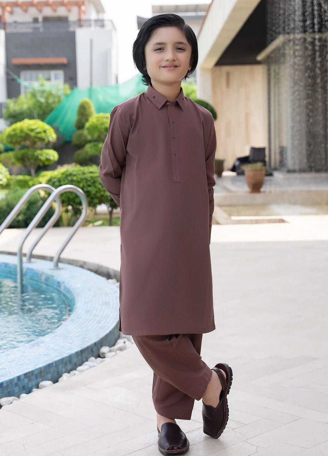Buraq Boys RTW Solids Wash N Wear Kurta Shalwar Suit Jahangir Casual Collection