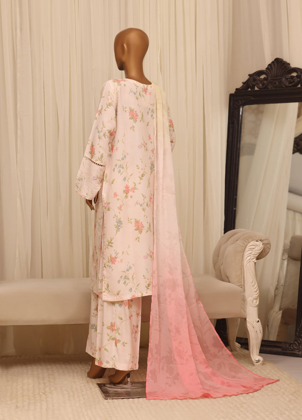 Majestic by HZ Textiles RTW Embroidered Raw Silk 3 Piece Suit HZ26RSM Bisque XRPE-3P-005 - Casual Collection