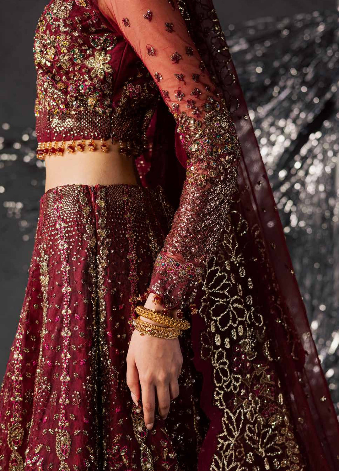 Muse Formal by Nureh Unstitched Embroidered Net 4 Piece Suit NU26UMF NFM-02 - Wedding Collection