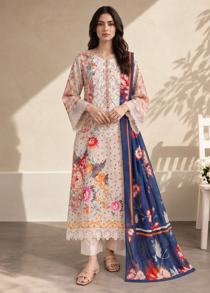 Chandan Nagri Women RTW Embroidered Lawn 3 Piece Suit Ferelle Mist - Festive Collection