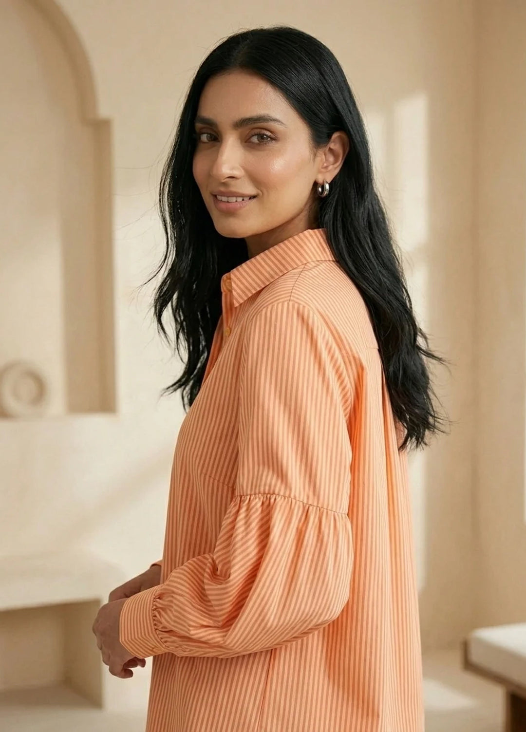 Menaal Women RTW Printed Cotton 1 Piece PEACH DUSK - Western Collection