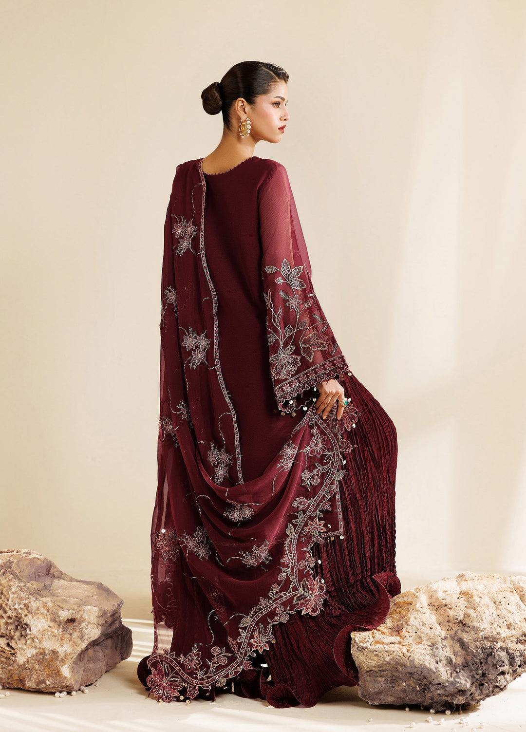 Sireine by Alizeh Fashion Unstitched Embroidered Chiffon 3 Piece Suit AF26UCS AF-CH-2290-STARLIGHT - Festive Collection