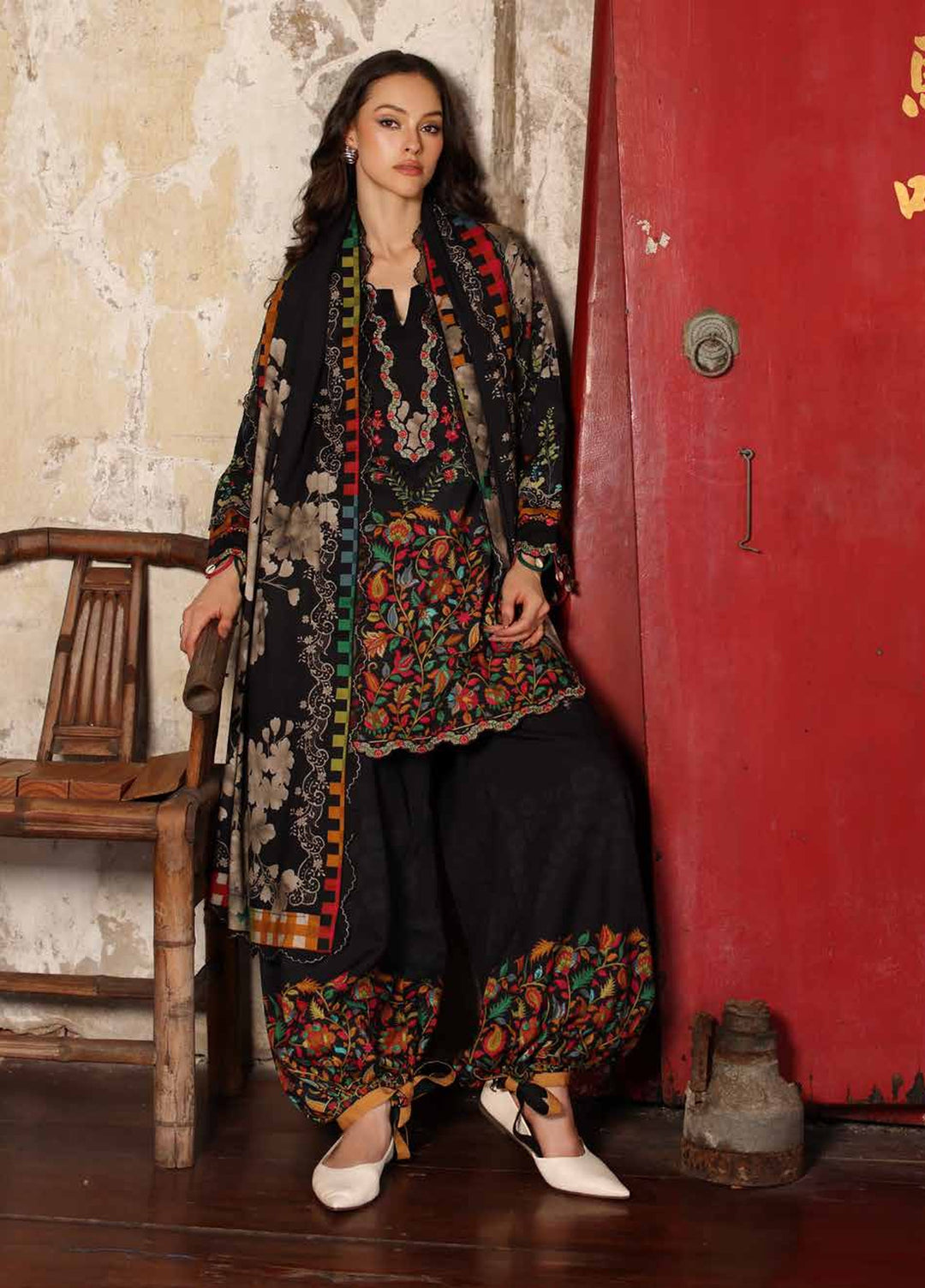 Combination by Charizma Unstitched Embroidered Linen 3 Piece Suit CHR26UCL CCW7-01 - Casual Collection