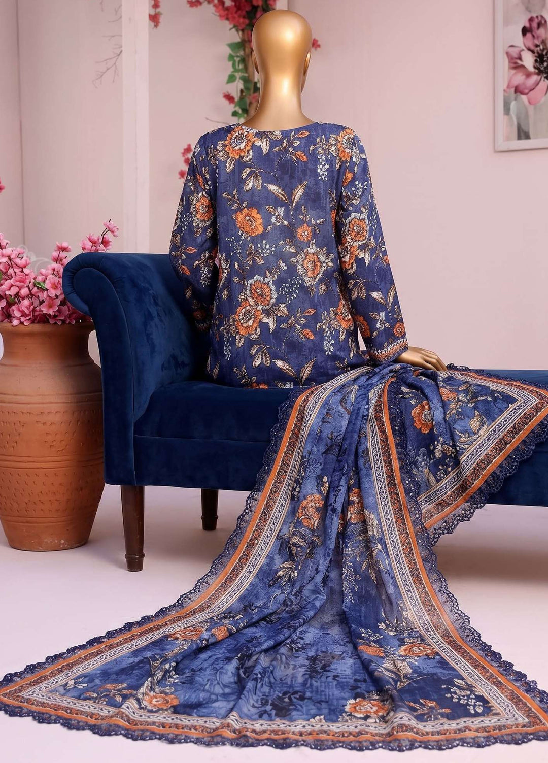 Satranga by HZ Textiles Unstitched Printed Lawn 2 Piece Suit HZ26USL SEC-1163 - Casual Collection