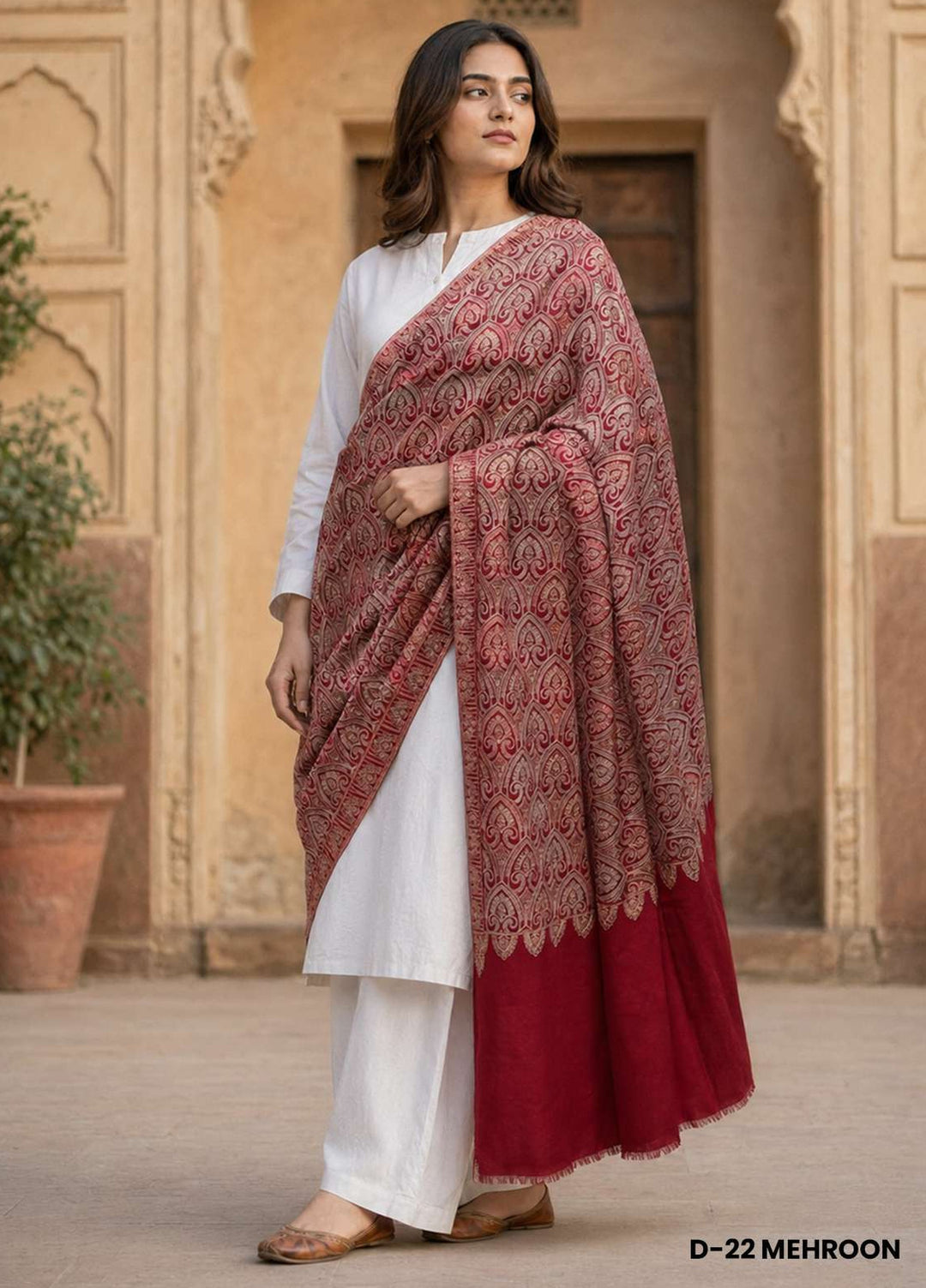 Sanaulla Exclusive Range RTW Printed Woven 1 Piece Shawl D-22 MERHOON - Winter Collection