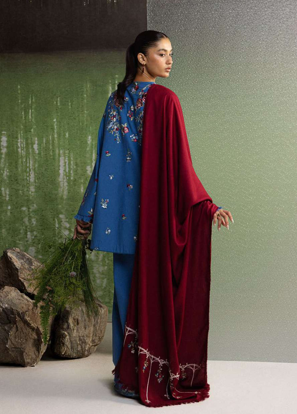 Coco by Zara Shahjahan Unstitched Khaddar 3 Piece Suit CZS26UKW ASMANI 9A - Winter Collection