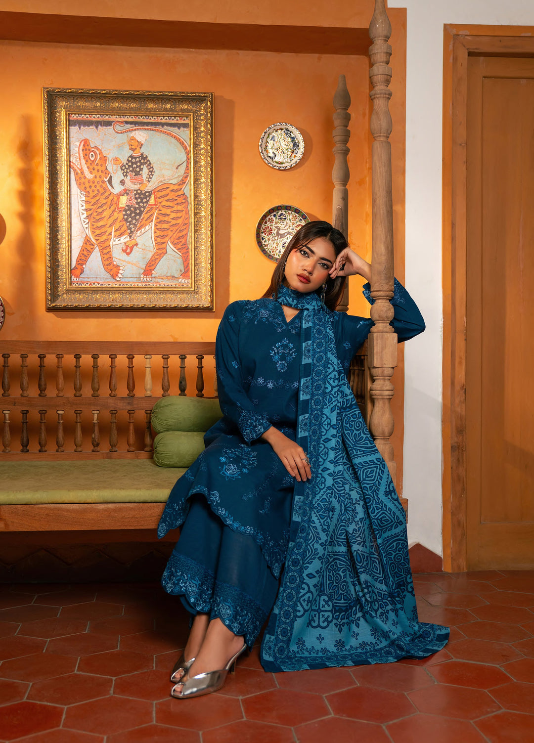 Manzil by Rashid Textiles Unstitched Embroidered Khaddar 3 Piece Suit RT26UKM D-1037 - Winter Collection