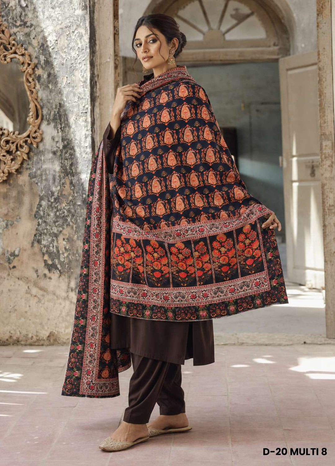 Sanaulla Exclusive Range RTW Printed Woven 1 Piece Shawl D-20 MULTI8 - Winter Collection