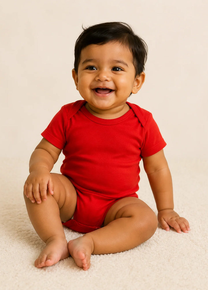 Lambkin Kids RTW Solids Cotton 1 Piece Red - Casual Collection