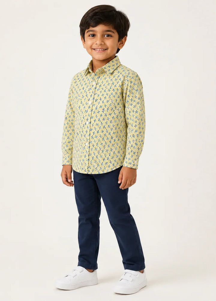 Lambkin Kids RTW Printed Cotton 1 Piece Sand Star Boys Shirt - Casual Collection