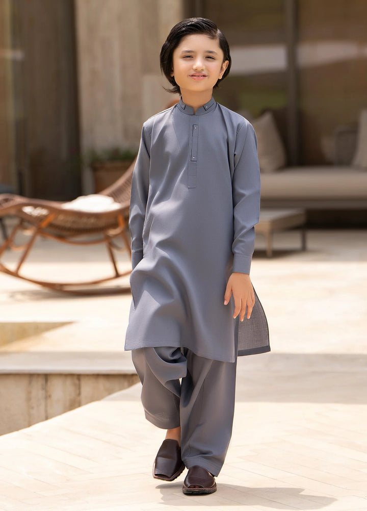 Buraq Boys RTW Solids Wash N Wear Kurta Shalwar Suit Zaviyar Casual Collection