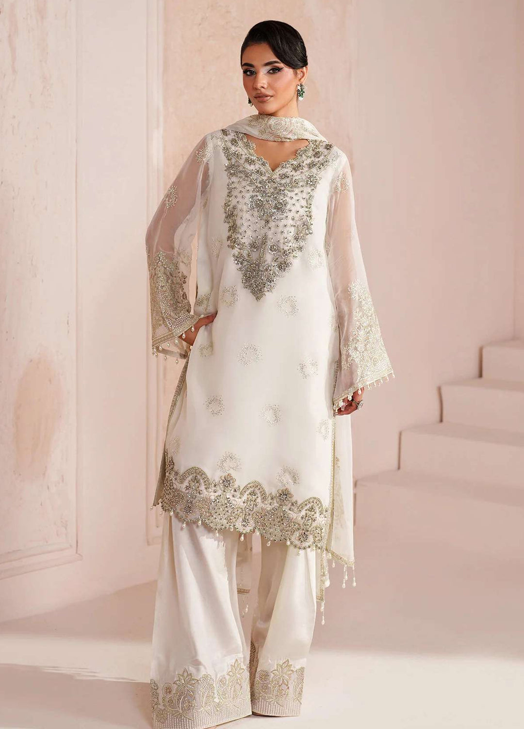 Alizeh Fashion Unstitched Embroidered Chiffon 3 Piece Suit AF26UCF AF-BHM-4067-Zeba - Festive Collection
