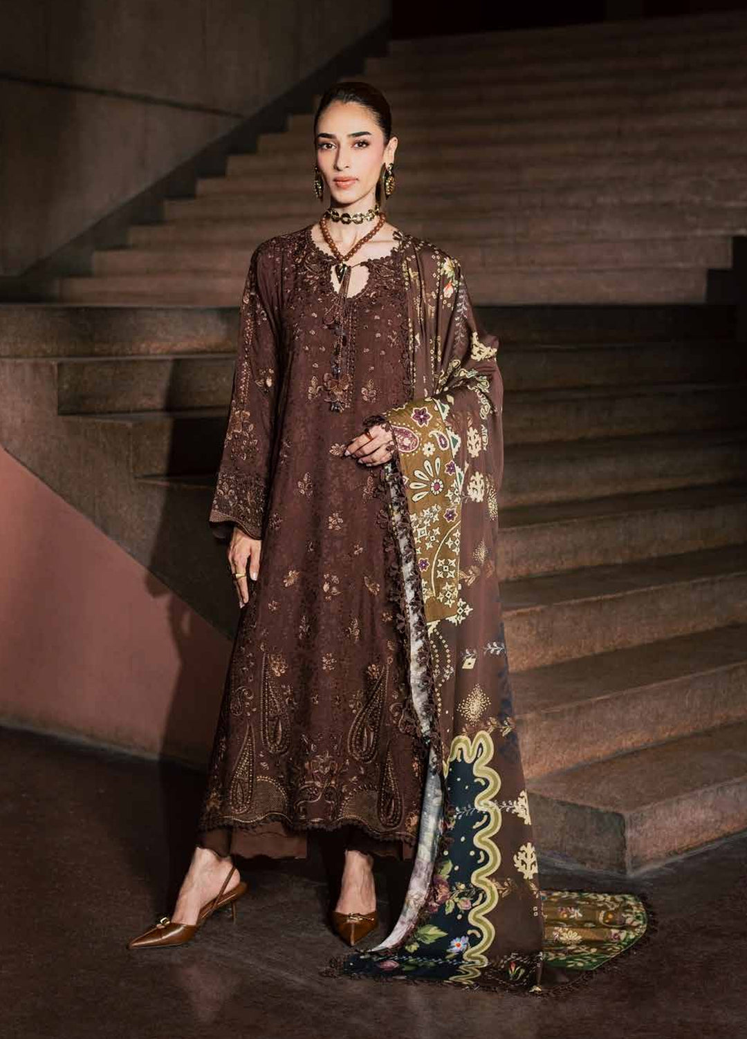 Maya by Nureh Unstitched Embroidered Jacquard Linen 3 Piece Suit NU26UMLJ NW-131 - Festive Collection