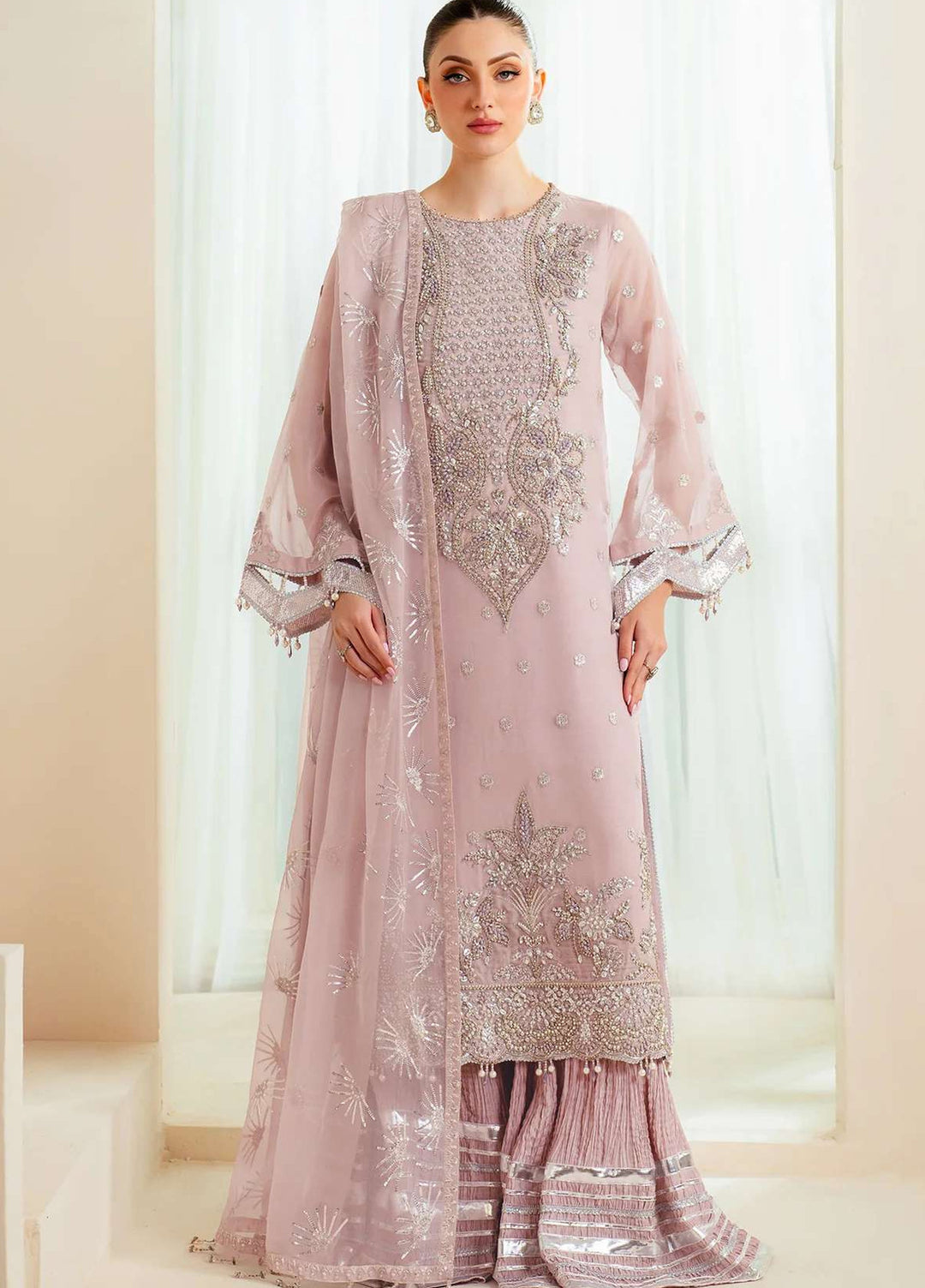 Alizeh Fashion Unstitched Embroidered Chiffon 3 Piece Suit AF26UCF AF-BHM-4045-Sira - Festive Collection