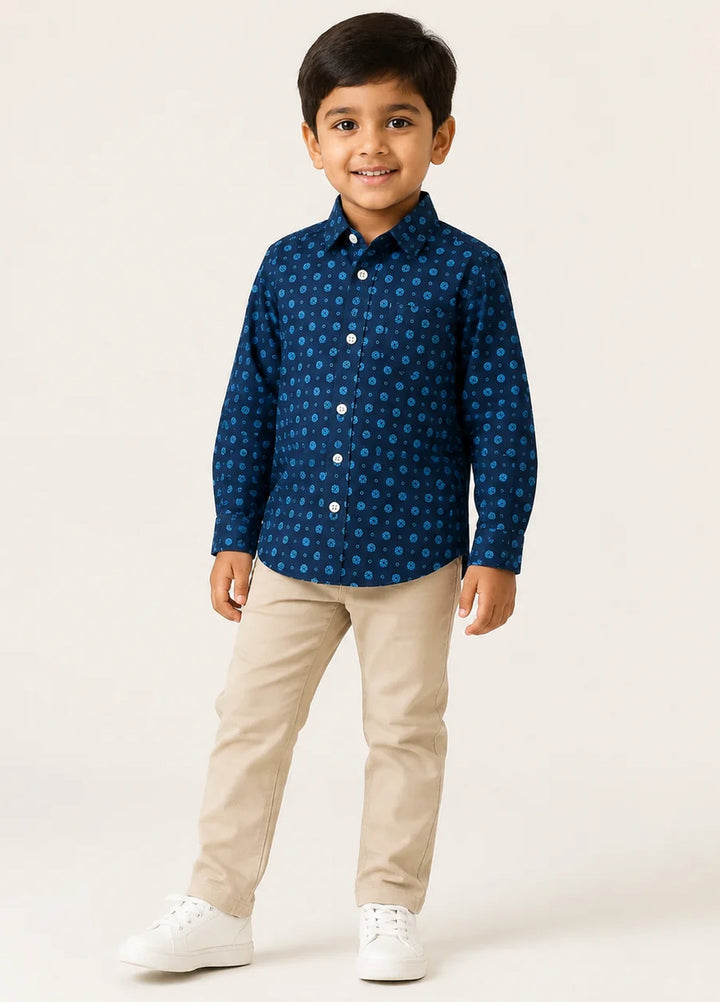 Lambkin Kids RTW Printed Cotton 1 Piece Oceanic Boys Shirt - Casual Collection