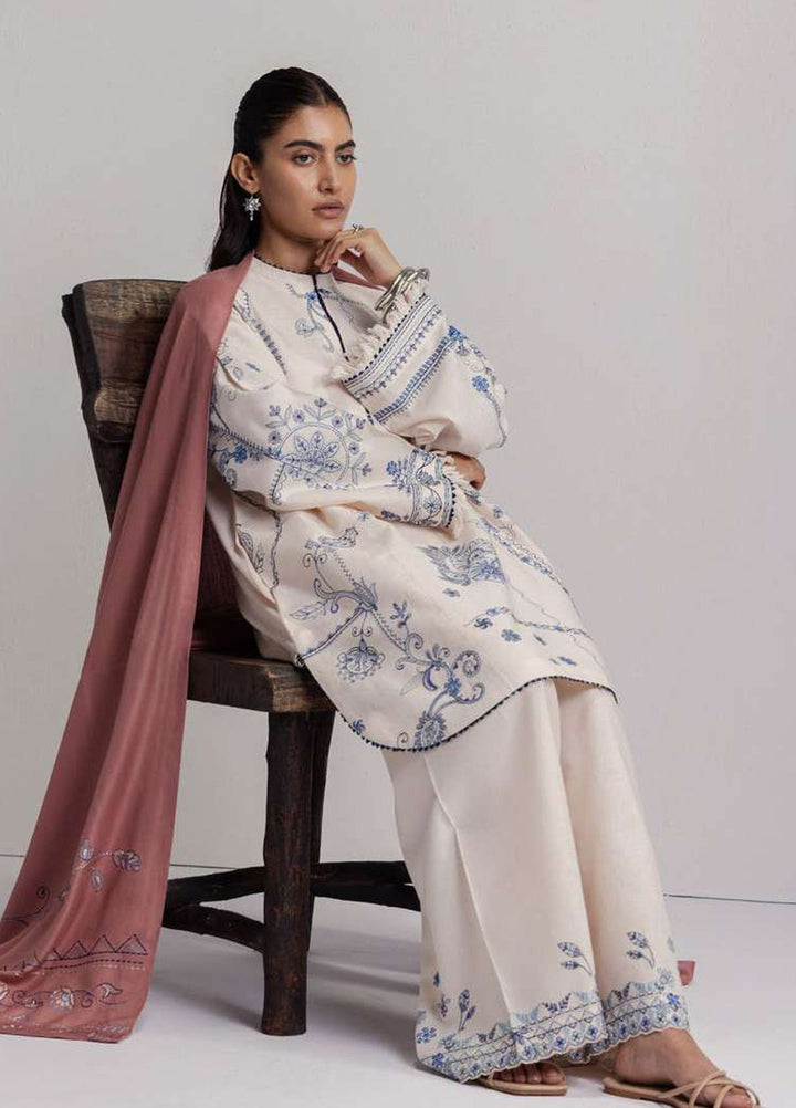 Coco by Zara Shahjahan Unstitched Khaddar 3 Piece Suit CZS26UKW DIBA 10B - Winter Collection