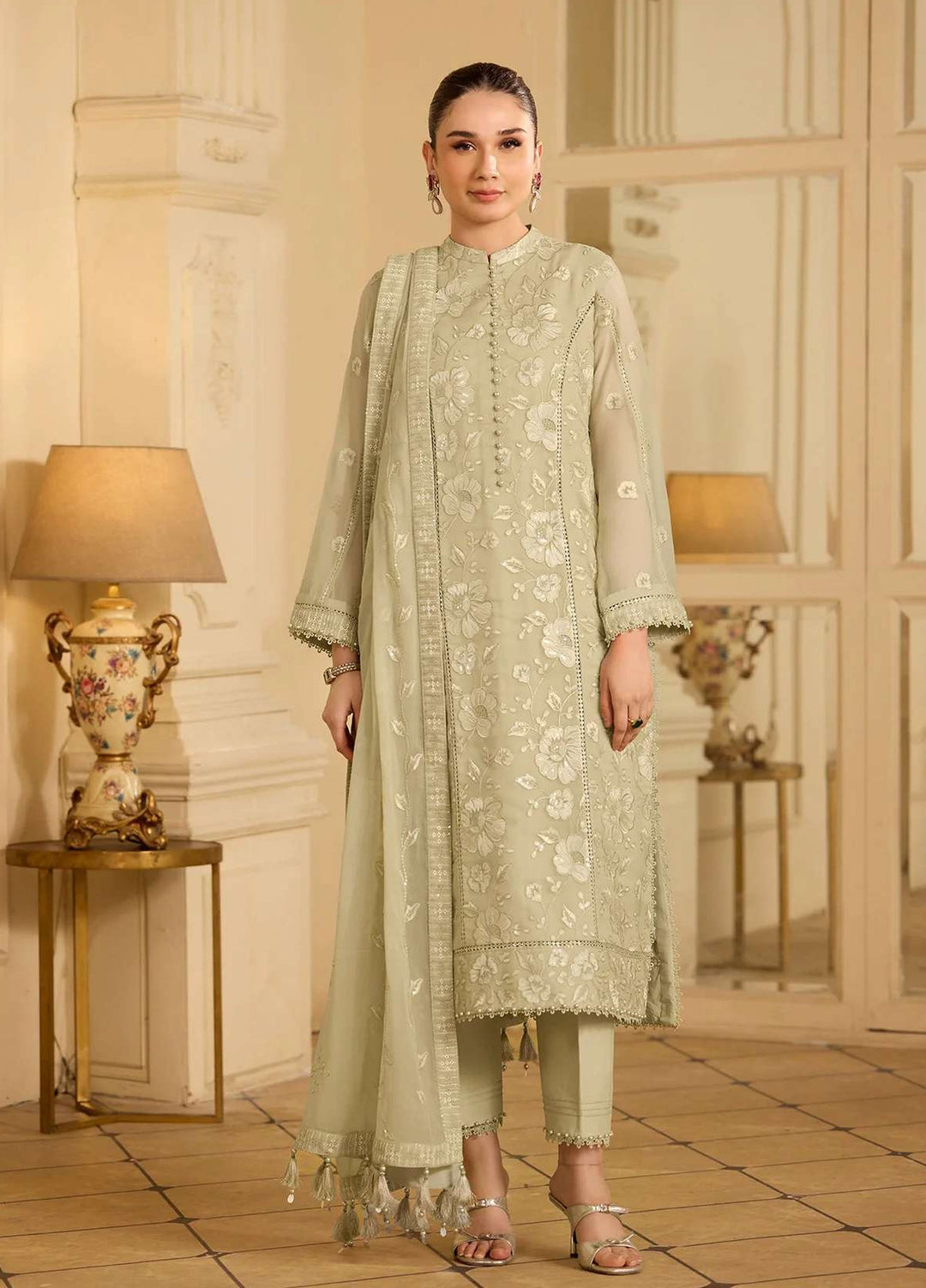Alizeh Fashion Unstitched Embroidered Chiffon 3 Piece Suit AF26UCF AF-CH-2250-Spade - Festive Collection