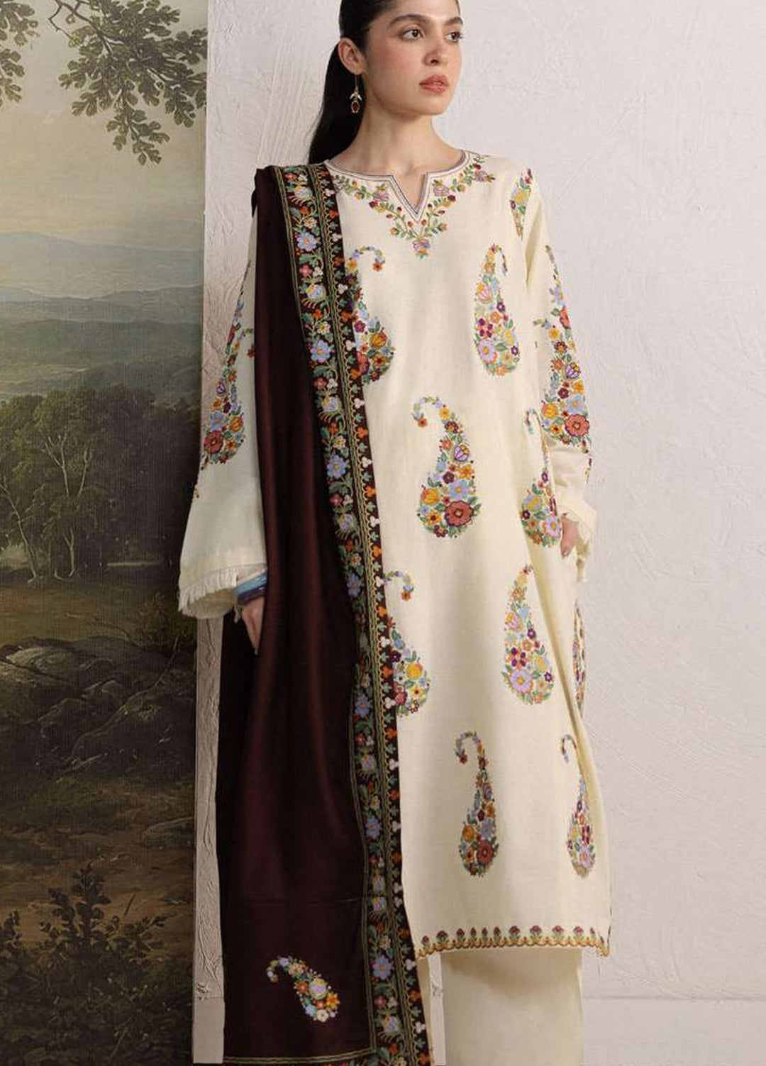 Coco by Zara Shahjahan Unstitched Khaddar 3 Piece Suit CZS26UKW SHIREEN 6A - Winter Collection