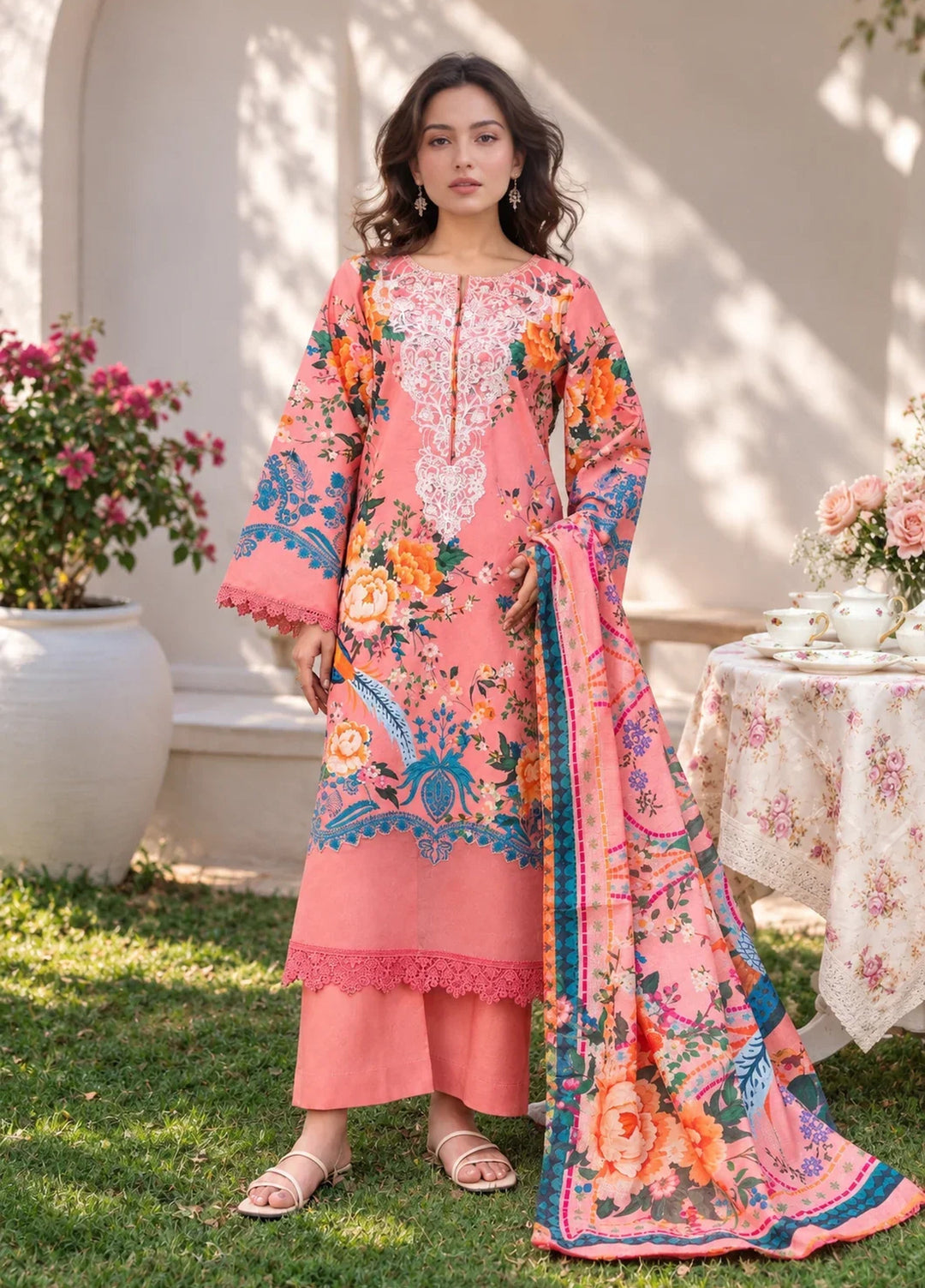 Chandan Nagri Women RTW Embroidered Lawn 3 Piece Suit Maire Grace - Festive Collection