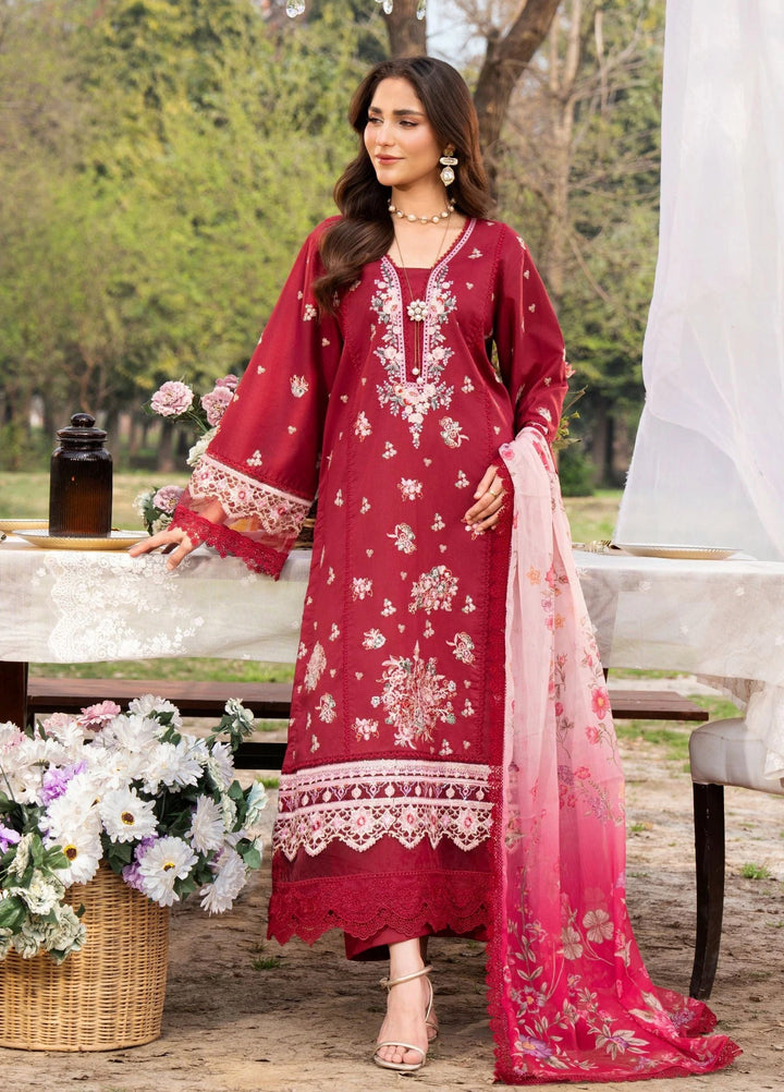 Chandan Nagri Women RTW Embroidered Lawn 3 Piece Suit Laleh Rose - Festive Collection