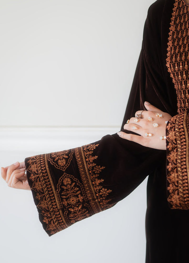 Atelier Velours by Rashid Textiles RTW Embroidered Velvet 3 Piece Suit RT26RAV Cocoa - Festive Collection