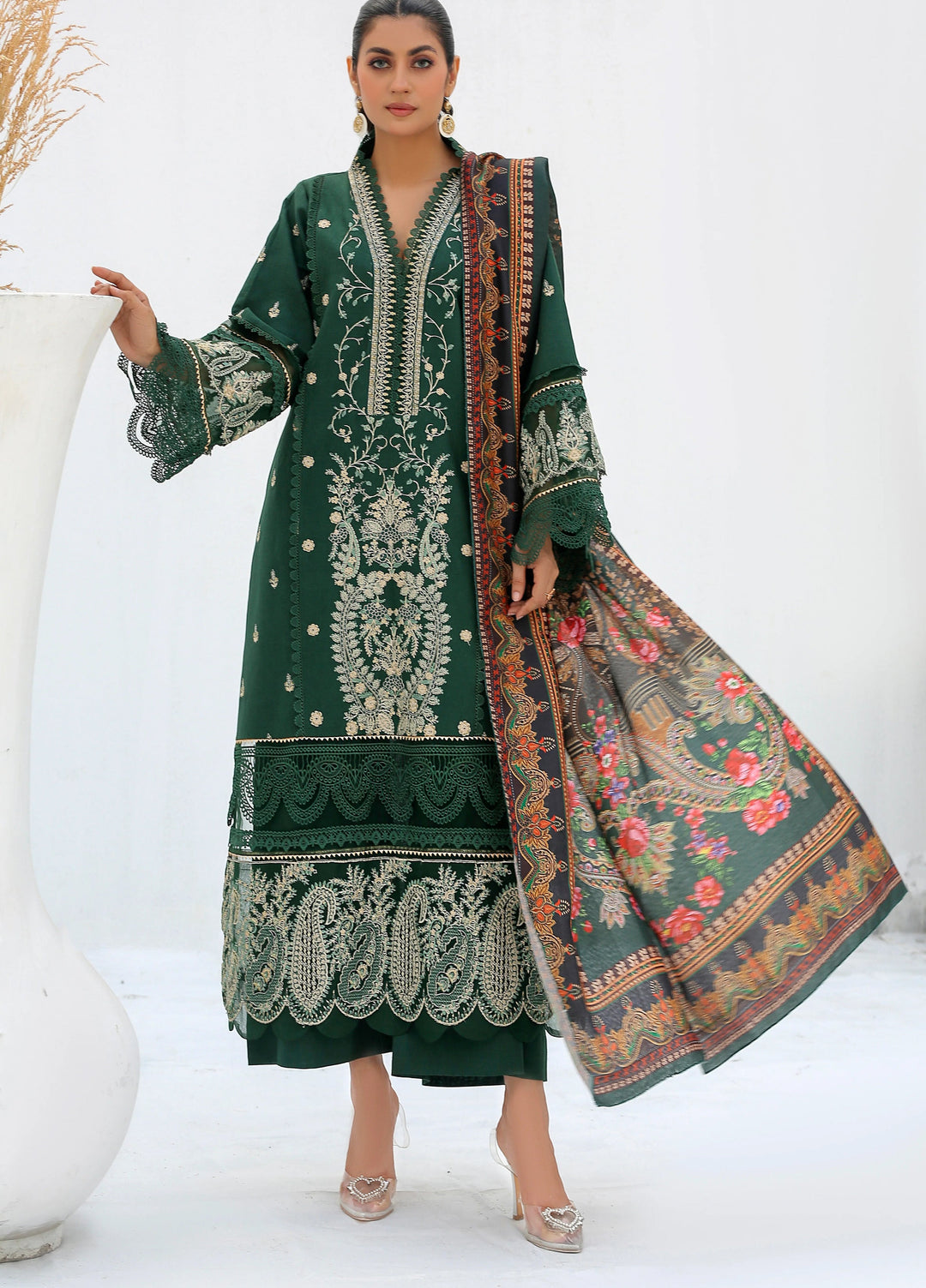 Chandan Nagri RTW Embroidered Khaddar 3 Piece Suit Nora - Winter Collection