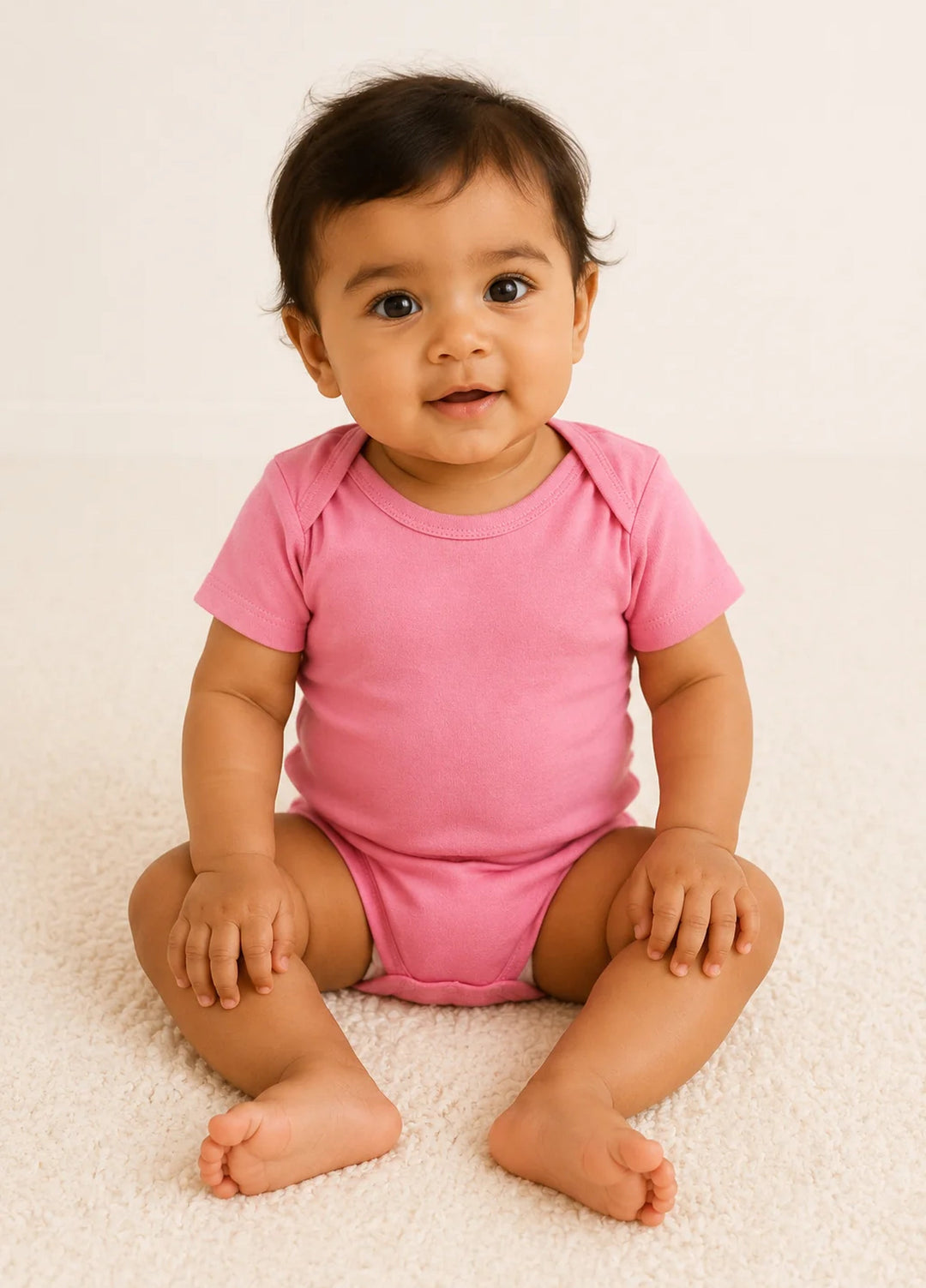 Lambkin Kids RTW Solids Cotton 1 Piece Pink - Casual Collection