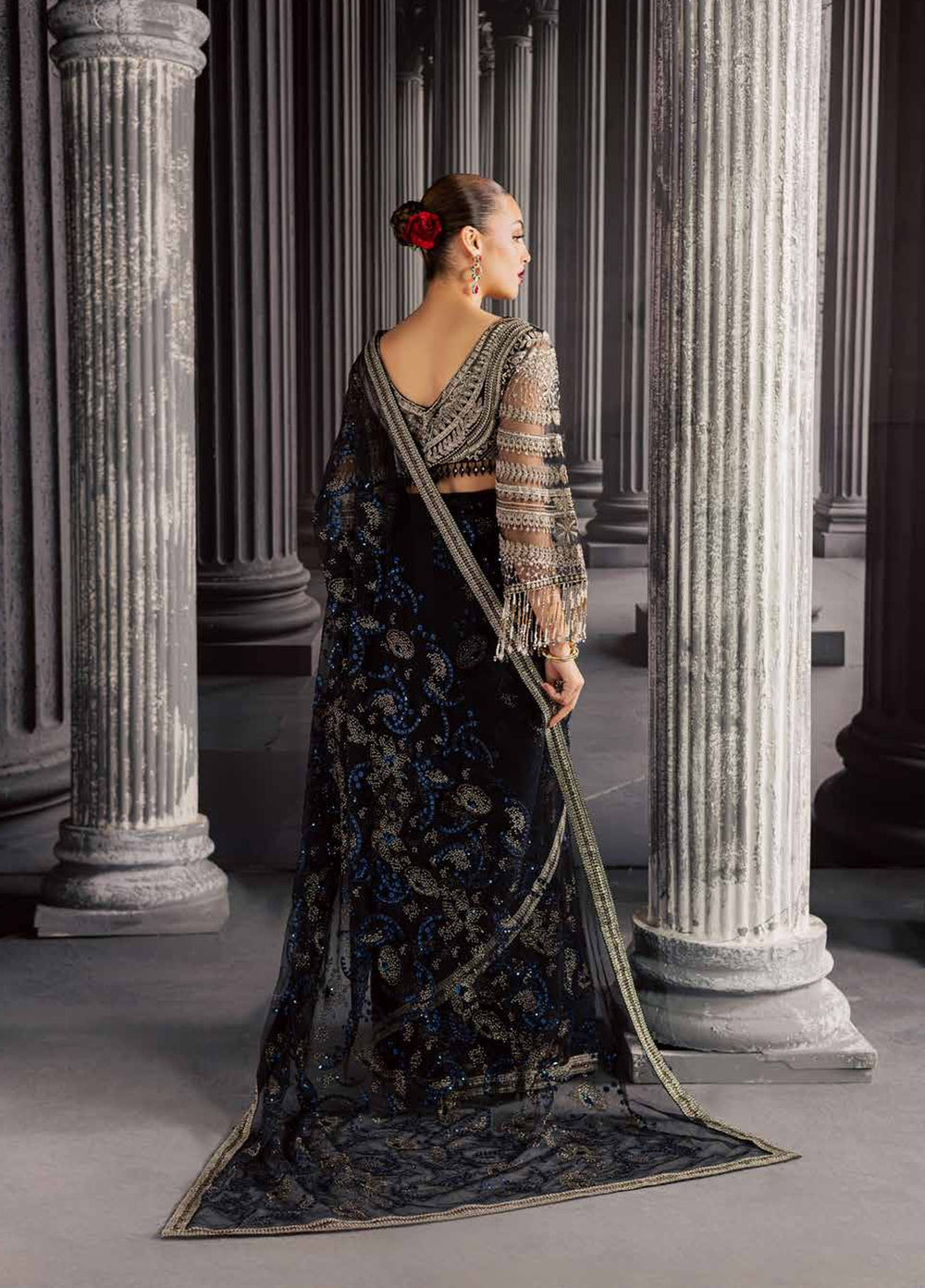 Muse Formal by Nureh Unstitched Embroidered Net Saree Suit NU26UMF NFM-05 - Wedding Collection