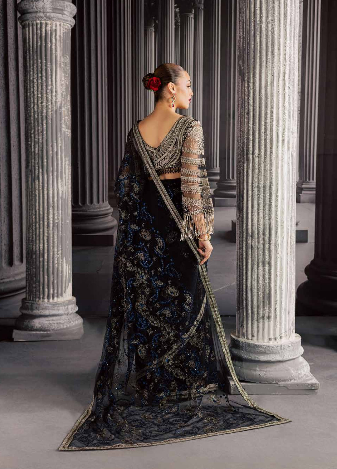 Muse Formal by Nureh Unstitched Embroidered Net Saree Suit NU26UMF NFM-05 - Wedding Collection