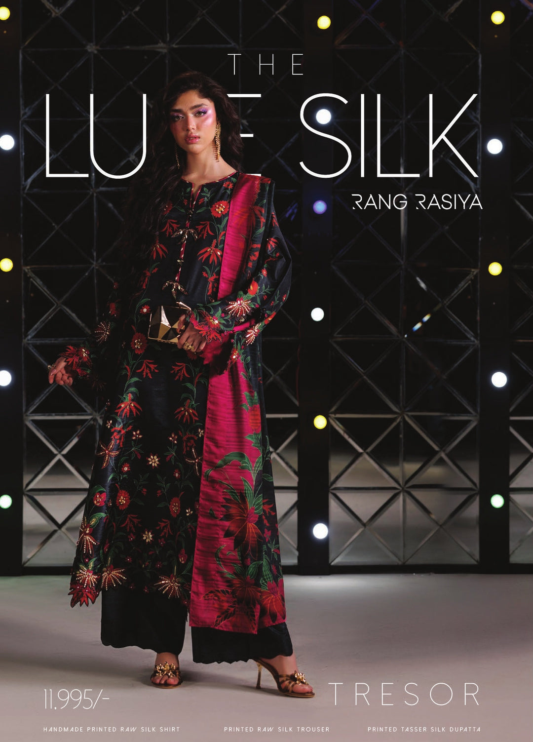 Luxe by Rang Rasiya Unstitched Printed Raw Silk 3 Piece Suit RR26ULS Tresor - Festive Collection