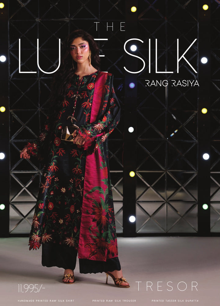 Luxe by Rang Rasiya Unstitched Printed Raw Silk 3 Piece Suit RR26ULS Tresor - Festive Collection