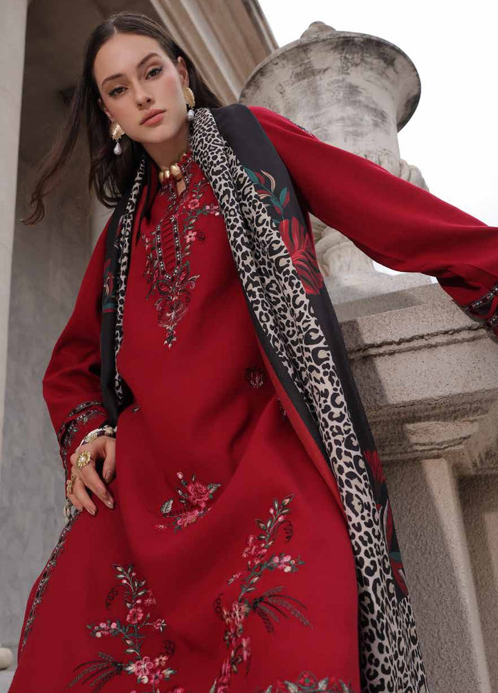 Poshima by Charizma Unstitched Embroidered Leather Peach 3 Piece Suit CHR26UPL PSW6-20 - Winter Collection