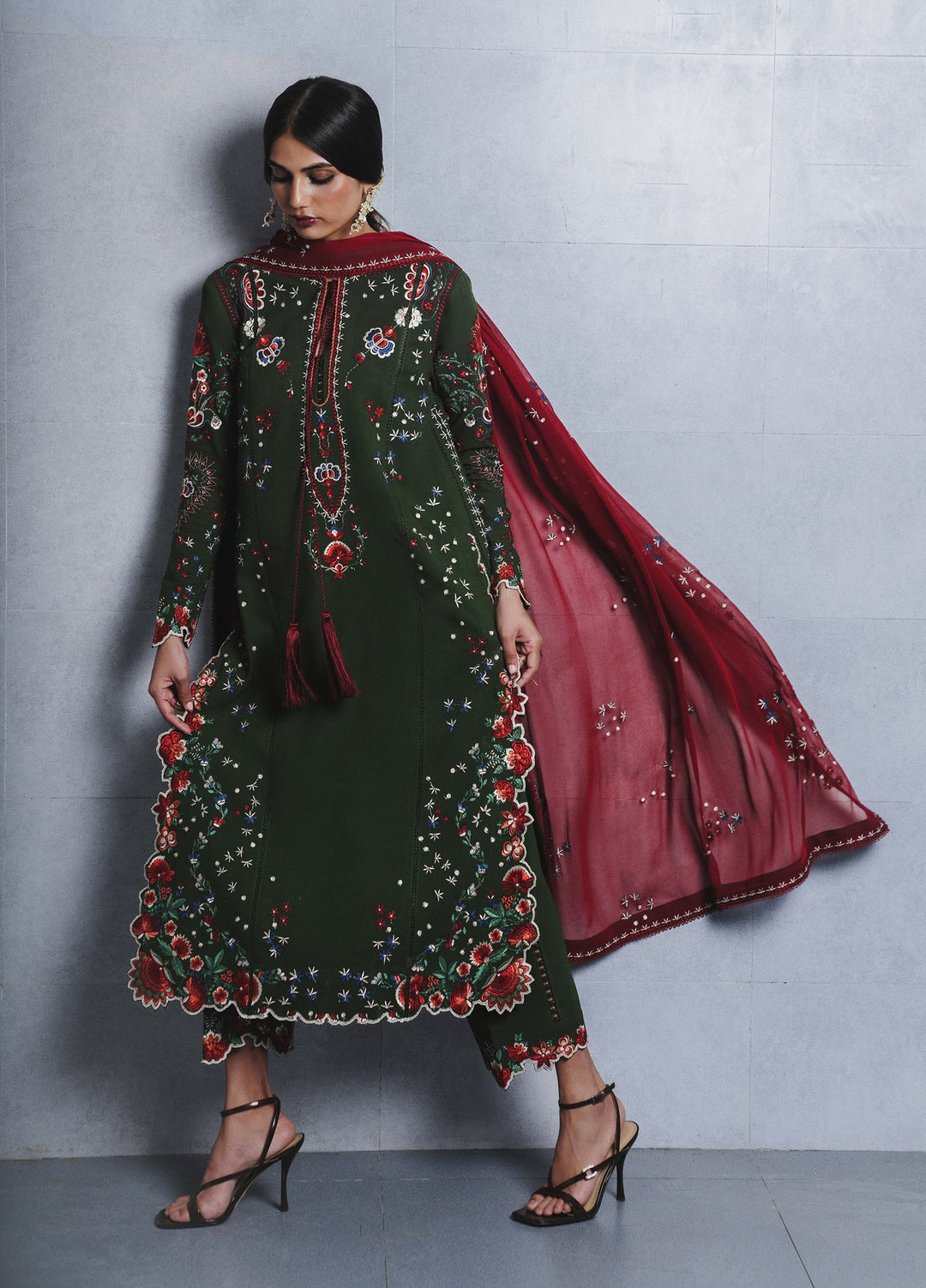 Jugnu by Hussain Rehar Unstitched Embroidered Karandi 3 Piece Suit HR26UJK Jita - Winter Collection
