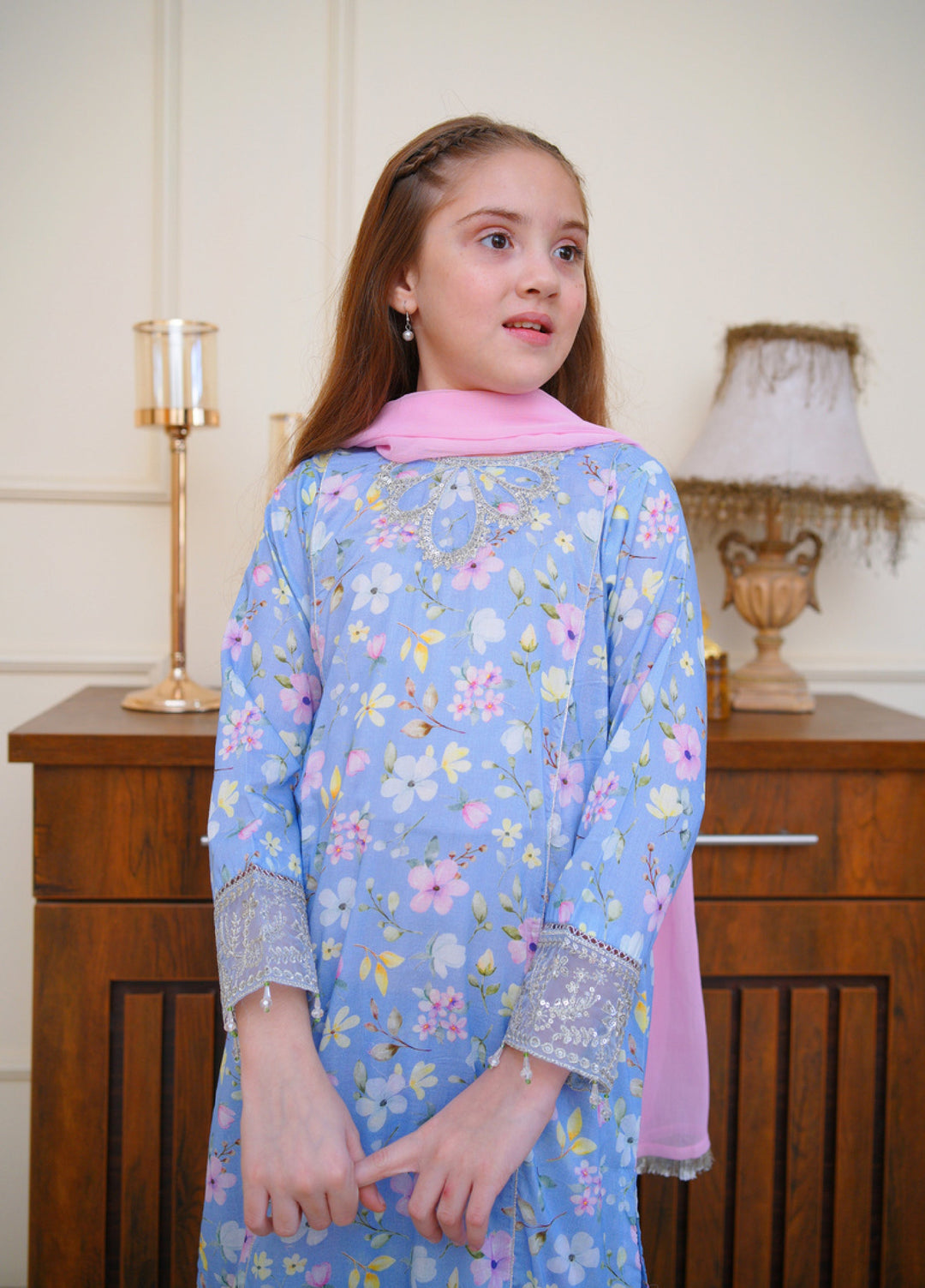 Shanzey Girls RTW Embroidered Lawn 3 Piece Suit SZ26PL SHK-6802 - Casual Collection