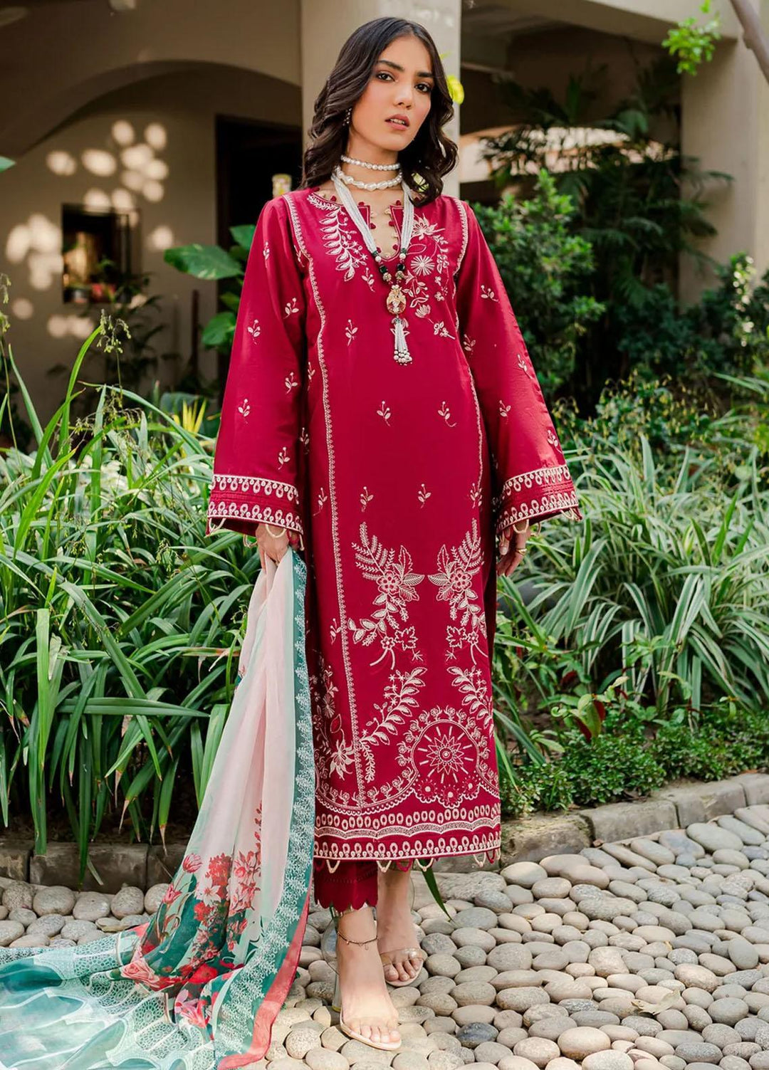 Naayas Pret Embroidered Lawn 3 Piece Suit NS23G Rosey