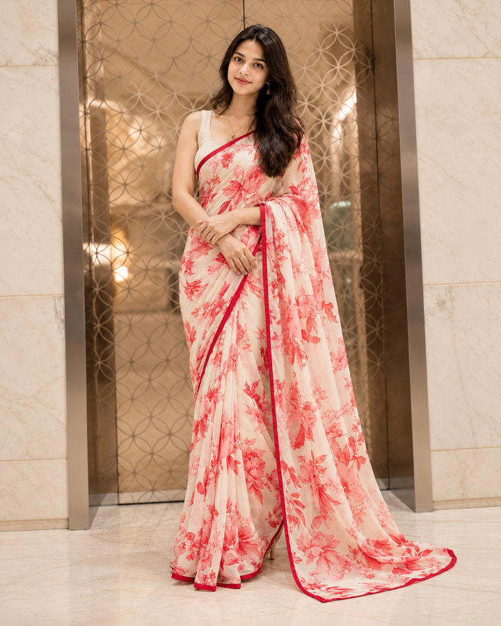 Imran Aftab RTW Printed Chiffon Saree IASC 24 - Festive Collection